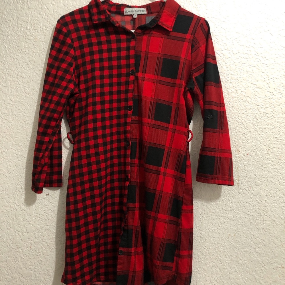 Christmas Red Checkered Dress